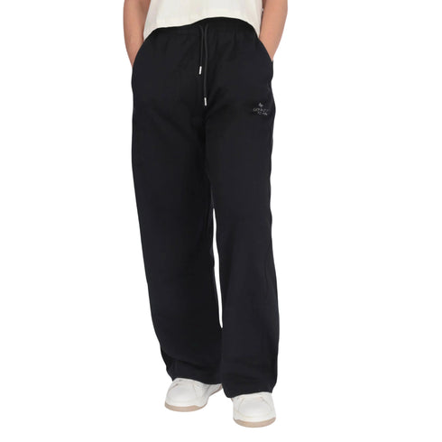 Pantalone Donna sportivo, modello a palazzo, in cotone elasticizzato